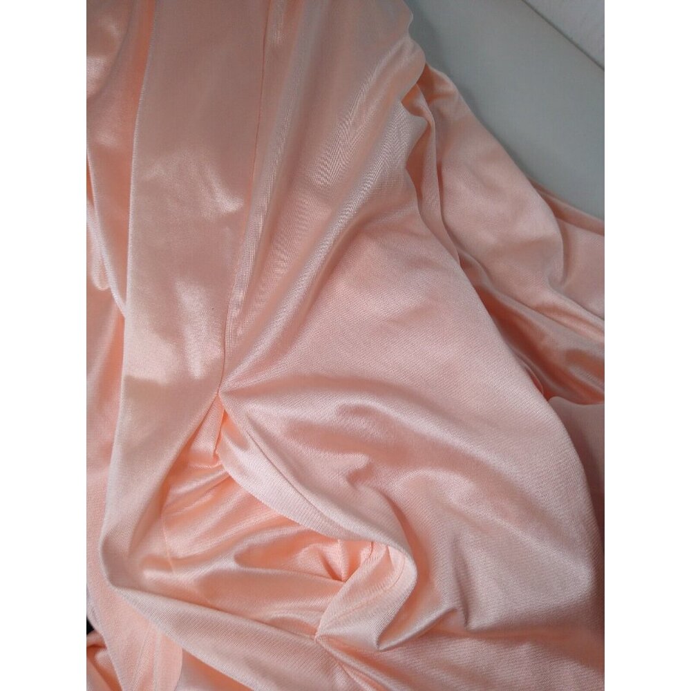 Vtg Vanity Fair Women's M Long Sleeve Robe Pink Satiny Button Front Antron Nylon - Picture 12 of 12